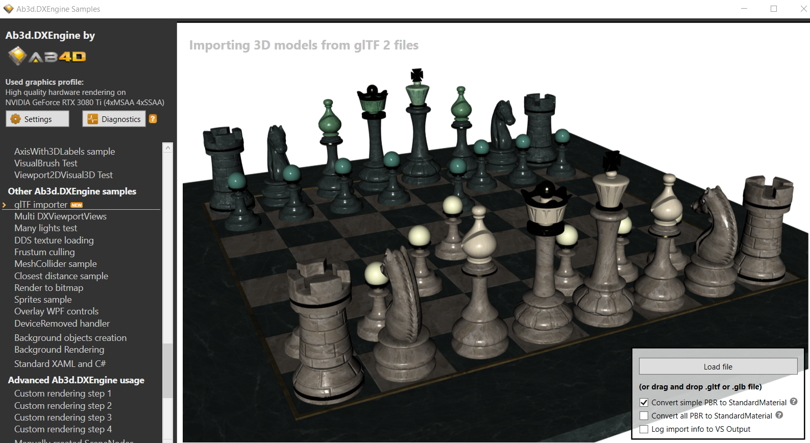 ABeautifulGame 3D model importer by DXEngine's glTF importer